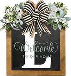 16'' Personalized Last Name Welcome Sign, Door Wreaths for Front Door Outside, Spring Wreath for Front Door Decor, Farmhouse New Home Gifts for Home (L) by Jxueych