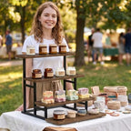 Cupcake Stand for 50 Cupcakes 4 Tiered Tray Stand for Food Cookie Wooden Dessert Display Risers for Party Wedding Buffet Stepped Risers Display Stands for Vendor Farmers Market Display, Brown - Image 6