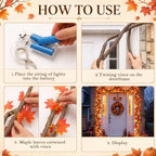 Bucherry 17 Pcs Fall Maple Leaves Garland 9.8ft Autumn Porch Door Ceiling - Image 3