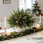 24Pcs 18" Christmas Norfolk Pine Stems, Soft Touch Branches Greenery Picks - Image 2