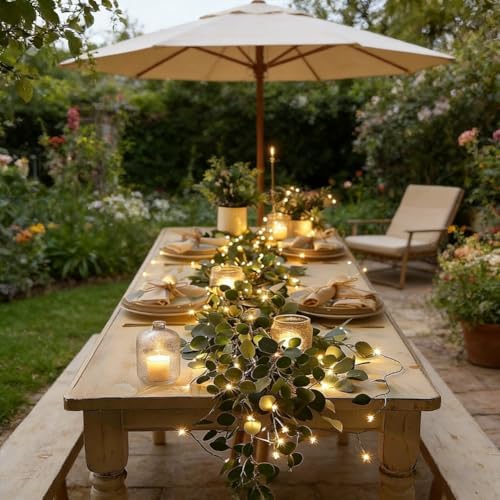 Fairy Light Olive Vine Garland, 6ft 96 Led Vines with Fairy Lights, Twinkling Tree Olive Vine, Faux Vine Lights Artificial Greenery Garlands for Fireplace, Table, St. Patrick's Day, Home DéCo (9FT) - Image 6