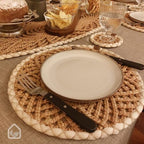 Round Braided Placemats Set of 6, Handmade Table Mats for Kitchen Dining Party Table Decor Waterproof Easy to Clean Perfect Fall Placemat for Thanksgiving, Christmas, Weeding, Halloween & Everyday Use - Image 4