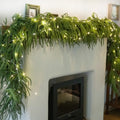 MISSPIN 6ft Christmas Garland with String Lights, Real Touch Norfolk Pine Garland, Green Artificial Greenery Garland for Table, Mantle, Wall, Indoor, Outdoor Christmas Decorations by MISSPINWEDDING