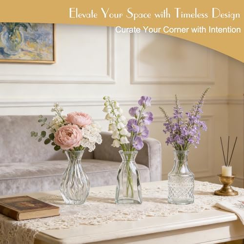 Petal Petite Small Clear Glass Bud Vase Set of 24 for Wedding Centerpieces - Image 4