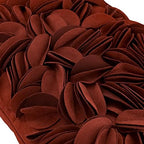 KINGROSE Handmade 3D Flower Throw Pillow Cover, Rust Red, 12x20 Inches - Image 3