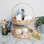 Household Essentials Water Hyacinth 2-Tier Tray, Natural - Image 6