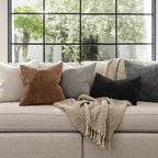 MIULEE Decorative Golden Brown Euro Sham Pillow Covers 24x24 Inch 2 Pack - Image 3