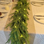 4 Pcs 6 Ft Christmas Norfolk Pine Garland with Lights for Mantle - Image 3