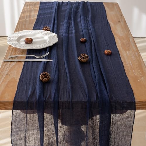 10Pcs Navy Cheesecloth Table Runner 120 Inches for Party Boho Home Decor - Image 3