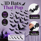 Gilprop Halloween Stair Party Decoration for Wall Mantel Fireplace, Purple - Image 3