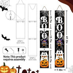 Halloween Porch Sign, Boo Sign for Front Porch, Spooky Pumpkin Wooden Sign Yard, Vertical Wood Sign Standing for Patio Front Door Porch, Long Porch Sign for Holiday Home Party Yard Indoor Outdoor Decor, 47x8 inch - Image 2
