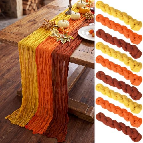 12 Pack 6ft Fall Table Runner Thanksgiving Cheesecloth by Windkream