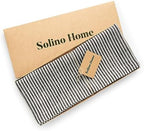 Solino Home 100% Pure Linen Table Runner, 14 x 90 in, Black, Narrow Stripe - Image 6