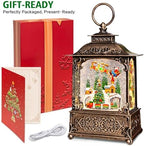 Christmas Snow Globes Lantern with Music, Winter Village Scene Snow Globes with Swirling Glitter Effects, USB/Battery Powered with 6-Hour Timer, Christmas Decorations - Image 5