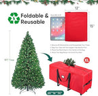 BALEINE 9 ft Rolling Christmas Tree Storage Bag, 3 Swivel Wheels for Easy Moving, Heavy Duty 600D Oxford Fabric Extra Large Artificial Christmas Tree Bag with Reinforced Carry Handles (Red) - Image 4