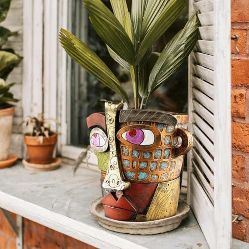 Midogaigai Abstract Face Planter Pots for Indoor Plants&Flowers Home Decor - Image 4