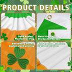 4Pack St Patrick's Day Bunting Flags 2x4 Ft Irish Pleated Half Fan Flags with Embroidered Shamrock Ireland Patriotic Bunting Banner with Grommet for Indoor Outdoor Garden Decorations - Image 2