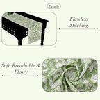 Ridhi Sage Green Hand Block Print Cotton Table Runner Garden Farmhouse Buffet Tabletop Cover for Home Kitchen Dining Décor Parties Family Dinners Wedding Thanksgiving Christmas (16X70 Inches) - Image 2