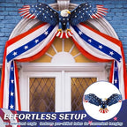 Breling 4th of July Patriotic Bunting Door Porch Decorations 250th Anniversary Eagle Door Decor 32ft Patriotic Porch Banner with Majestic Eagle Topper for Independence Day 250th Anniversary - Image 5