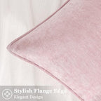 decorUhome Chenille Blush Pink Velvet Throw Pillow Covers 26x26 Set of 2 - Image 3