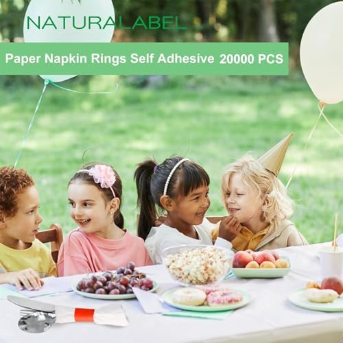 NATURALABEL Self-Adhesive Napkin Bands, Bulk Pack of 20,000, Red - Image 4
