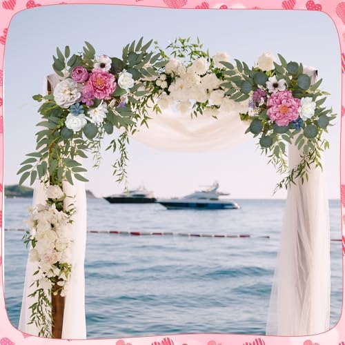 Wedding Arch Decorations 2 Pack, Reusable Artificial Hanging Flowers - Image 5