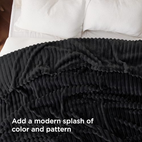Bedsure Soft Cal King Size Blanket for Bed Black 102"x96" - Image 3