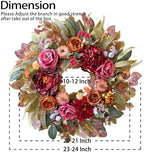 WANNA-CUL 24 Inch Fall Floral Front Door Wreath Farmhouse Harvest Decor - Image 4