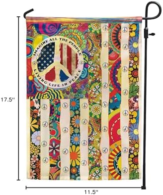 Flags-People Living Life In Peace Hippie Flag PSL318F, Garden Flag (11.5" x 17.5")-USA House Garden Flags Premium Polyester-Decorative Outdoor Flags - Image 6