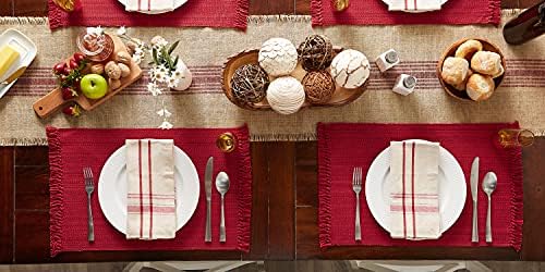 DII Variegated Tabletop Collection, Placemat Set3x19, Tango Red, 6 Piece - Image 6