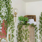 CQURE 144 Pack 1008Ft Artificial Ivy Fake Vines,Ivy Garland Greenery Garland Fake Hanging Plants Vines Aesthetic Green Leaves for Bedroom Wedding Party Garden Wall Room Decor - Image 6