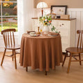 Linen World 100% Linen Tablecloth,90" Inch Round,Caramel Brown by LLinenWorld