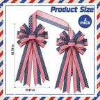 Sosation 4th of July Double-Sided Bow Door Decoration American Flag Patriotic Double-Sided Bows with Red White Blue Hanging Decor for 250th USA 4th of July Independence Day Memorial Day Decoration - Image 3