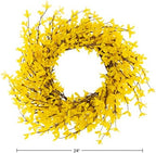 Pure Garden Yellow Forsythia Wreaths, Yellow, Set of 2, 24” - Image 2