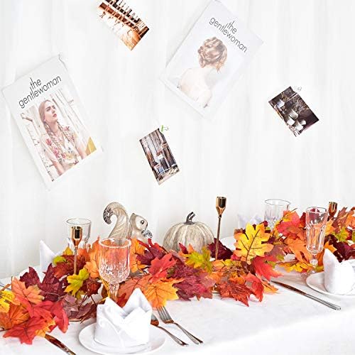 DearHouse 6 Pack Fall Garland Maple Leaf Clearance, 5.9Ft/Piece Hanging Vine Artificial Autumn Garland Thanksgiving Decor for Home Wedding Fireplace Party Christmas (Brown) - Image 5