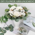 12 Bundles Ivory White Peonies Artificial Flowers for Centerpieces - Image 4