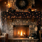 Halloween Lighted Creepy Vine Garland LED Black Vine Fireplace Decor，8.8ft by Unknown