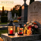 NUPTIO Black Decorative Candle Lantern: Metal Pillar Candle Holders - Image 2