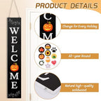 Welcome Sign for Front Porch Standing - 47" Interchangeable Wooden Leaner Sign with Interchangeable Seasonal Icons for Outdoor Farmhouse, Christmas Easter Fall Halloween Seasonal Decor - Image 5