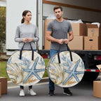 Ocean Life Round Storage Bag 36 Inch, Marine Coral Algae Shell Starfish Oil Painting Clothes Storage Container with Handles Heavy Duty Organizer for Comforter, Bedding & Holiday Wreaths - Image 4