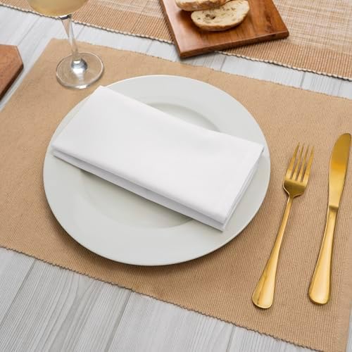 Blue Needles Solid Cloth Napkins 100% Cotton Set of 12-18 x 18 Inches - Image 2
