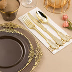 Bestluck 350PCS Clear Black Plastic Plates for 50 Guests - Image 4