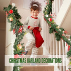 MUMTOP Christmas Garlands Decoration, 6 FT Battery Operated Christmas Garland with LED Light and Pine Cones Red Berries Candy Christmas Ball for Front Door Fireplace Mantel Table Window Home Decor - Image 6