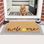 Tinideya 2 Piece Summer Sun Layered Doormat Set for Porch Entryway Decor - Image 5