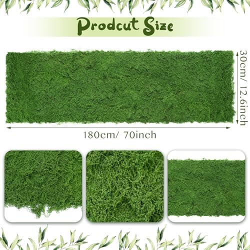 Fake Moss Table Runner Halloween Enchanted Artificial Forest Table Decor - Image 2