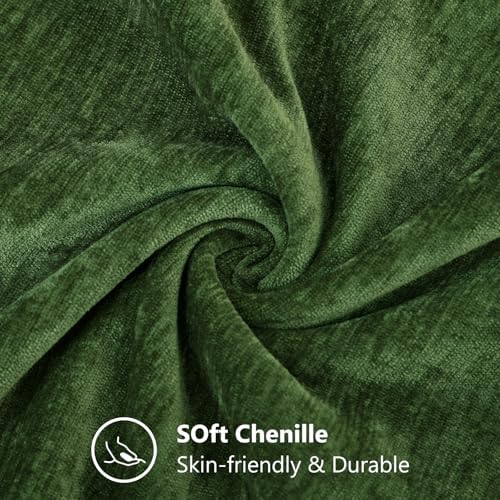 decorUhome Soft Chenille Moss Green Throw Pillow Covers 24X24 Set of 2 - Image 5
