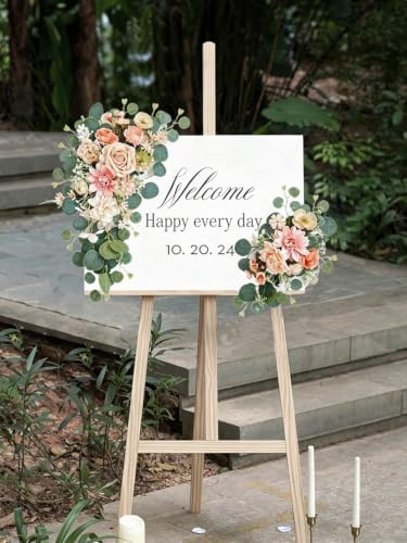 Odouzy Pack of 2 Wedding Arch, Artificial Flowers, Wedding Decor，Flower Garland Be Suited to Banquet, Party, Reception Entrance Welcome Sign and Background Decoration (Champagne) - Image 4