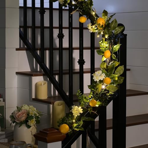Valery Madelyn 6ft Artificial Lemon Garland for Mantel Summer Decor(Thick) - Image 5