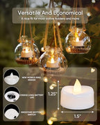 merrynights LED Candles, Tea Lights Candles Battery Operated Bulk, 100PCS Long-Lasting 200 Hours Flameless Tealight Candles, Realistic Flickering Wedding Candles for Festival Decor, 1.5'' D X 1.25'' H - Image 2