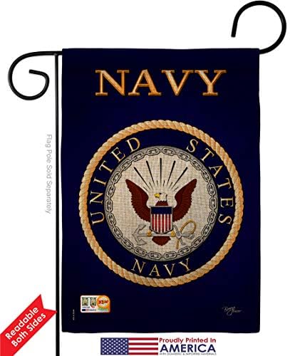 Navy Burlap Garden Flag - Pack Armed Forces USN Seabee United State American Military Veteran Retire Official USA Applique - House Decoration Banner Small Yard Gift Double-Sided Made In 13 X 18.5 - Image 2